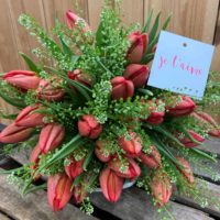 Bouquet de tulipes rouges