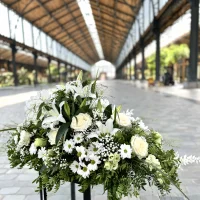Coussin de deuil blanc Monsieur Fleur