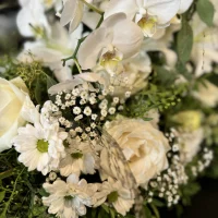 Coussin de deuil blanc Monsieur Fleur