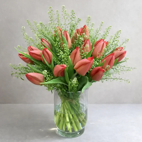 Bouquet de tulipes rouges